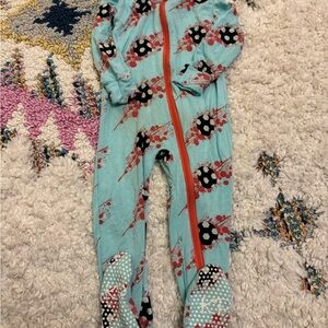 Soccer kickee pants pjs  with Zipper
